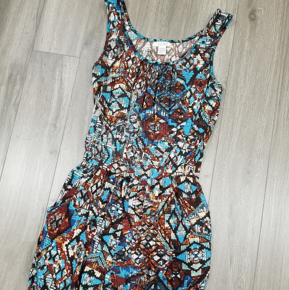 Poetry abstract print short sleeved romper